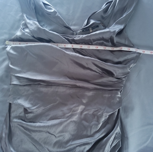 TAHARI Satin midi side gathered dress formal - Picture 3 of 7